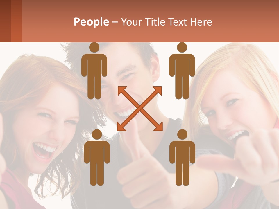 A Group Of Young People Pointing At The Camera PowerPoint Template