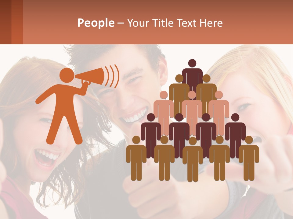 A Group Of Young People Pointing At The Camera PowerPoint Template