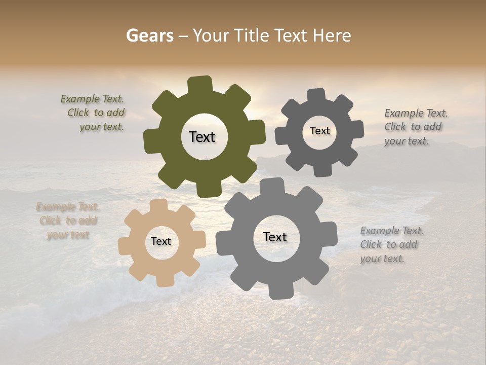 Rock Scene Sun PowerPoint Template