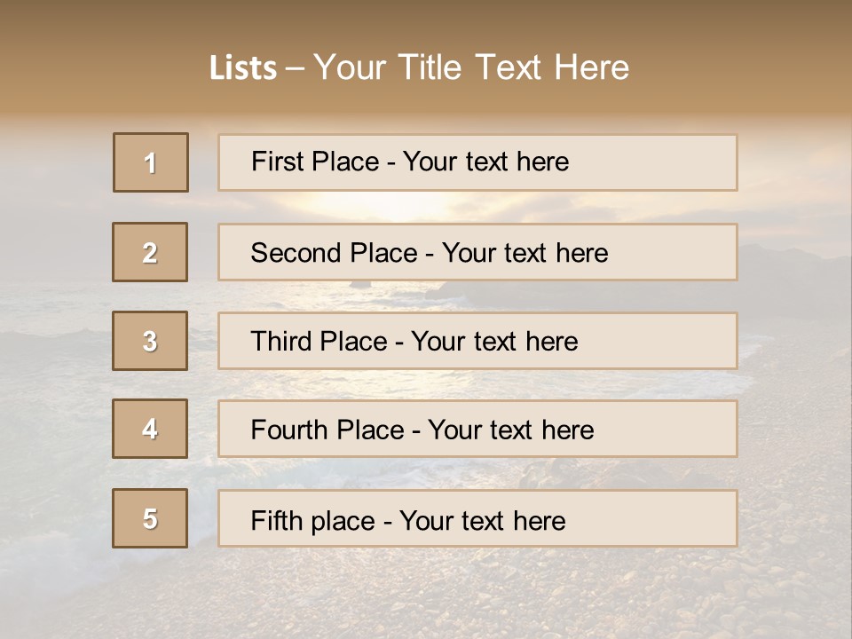 Rock Scene Sun PowerPoint Template