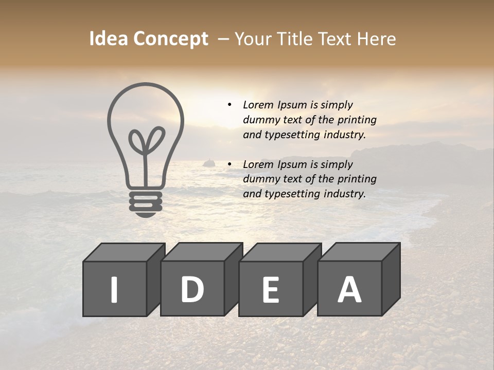 Rock Scene Sun PowerPoint Template