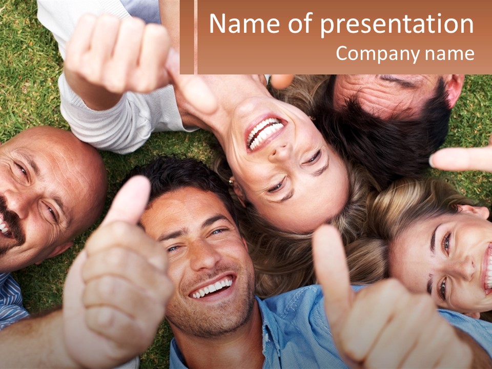 A Group Of People Giving Thumbs Up In A Circle PowerPoint Template