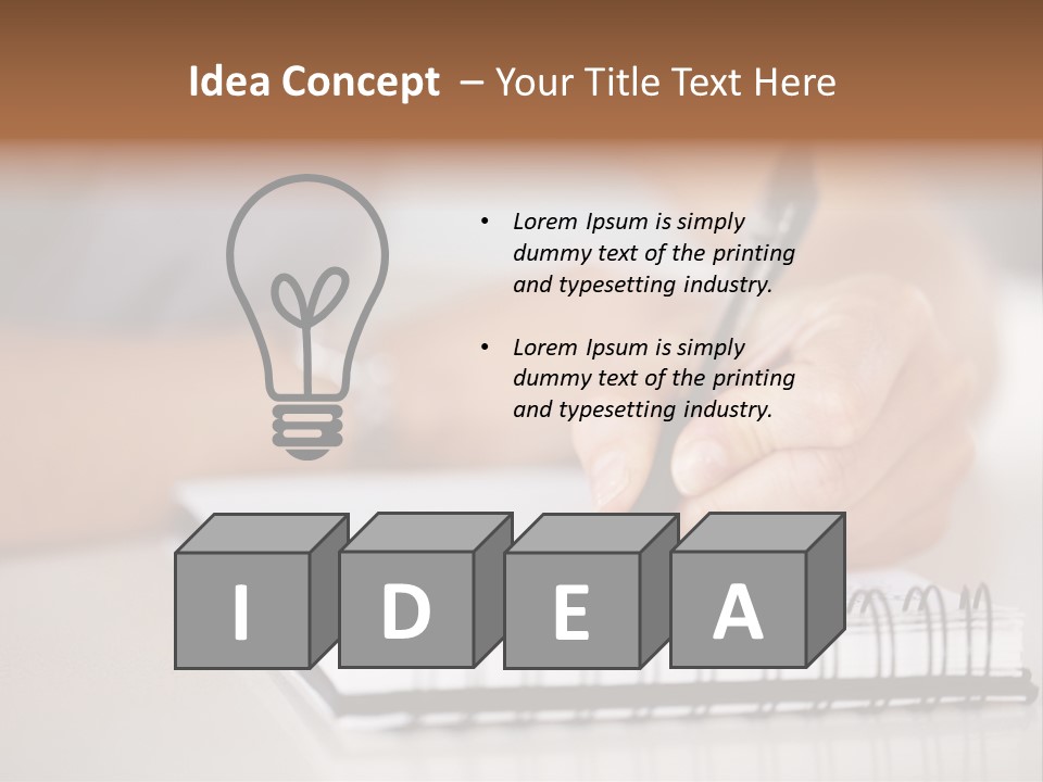 A Person Writing On A Piece Of Paper With A Pen PowerPoint Template