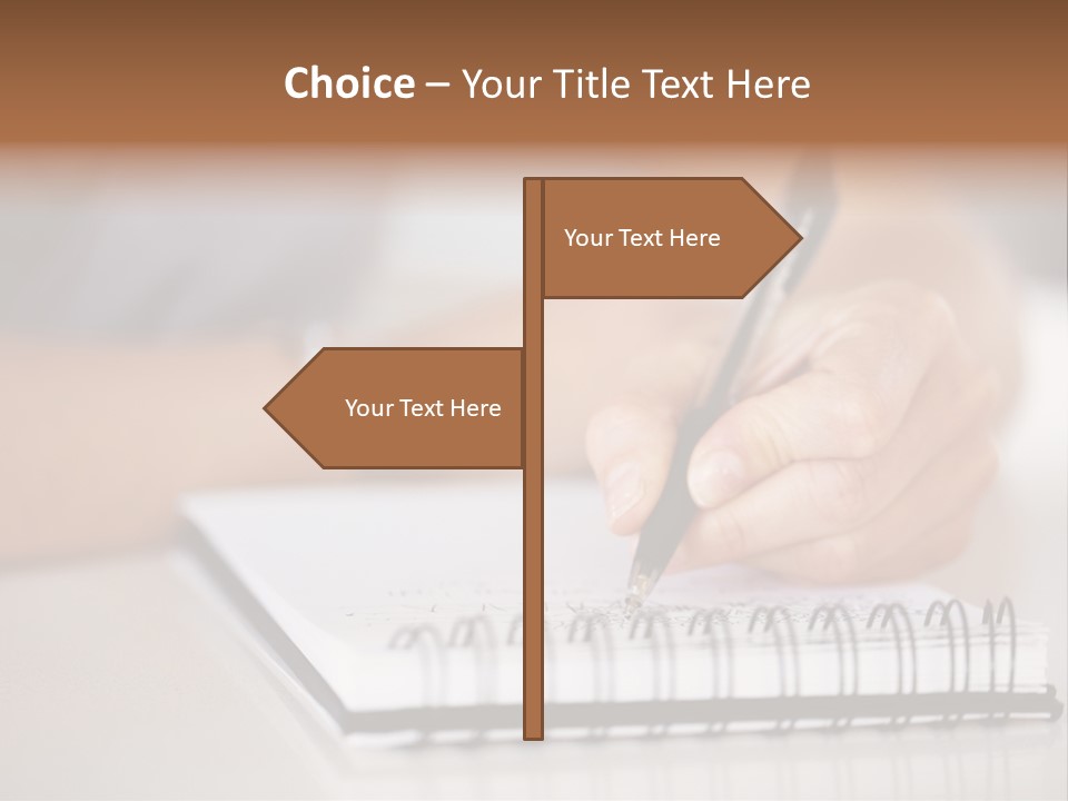 A Person Writing On A Piece Of Paper With A Pen PowerPoint Template