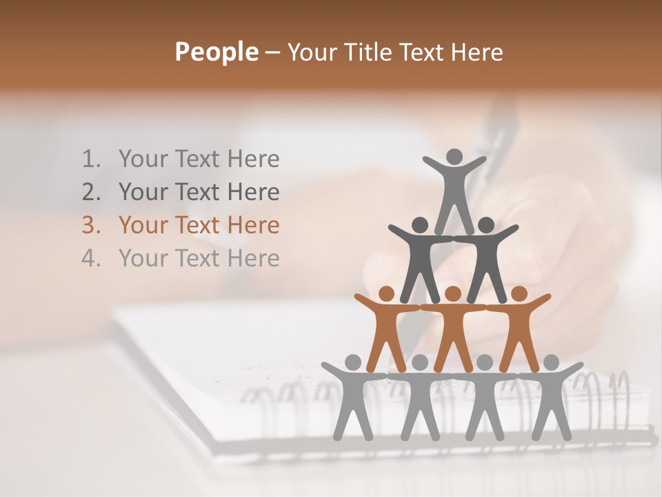 A Person Writing On A Piece Of Paper With A Pen PowerPoint Template