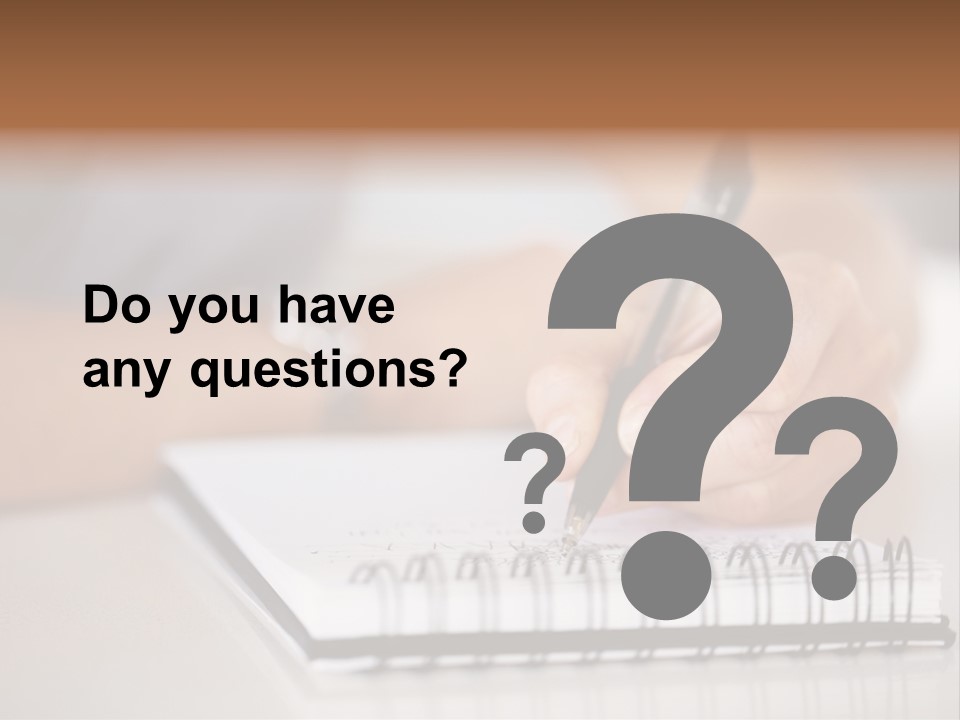 A Person Writing On A Piece Of Paper With A Pen PowerPoint Template