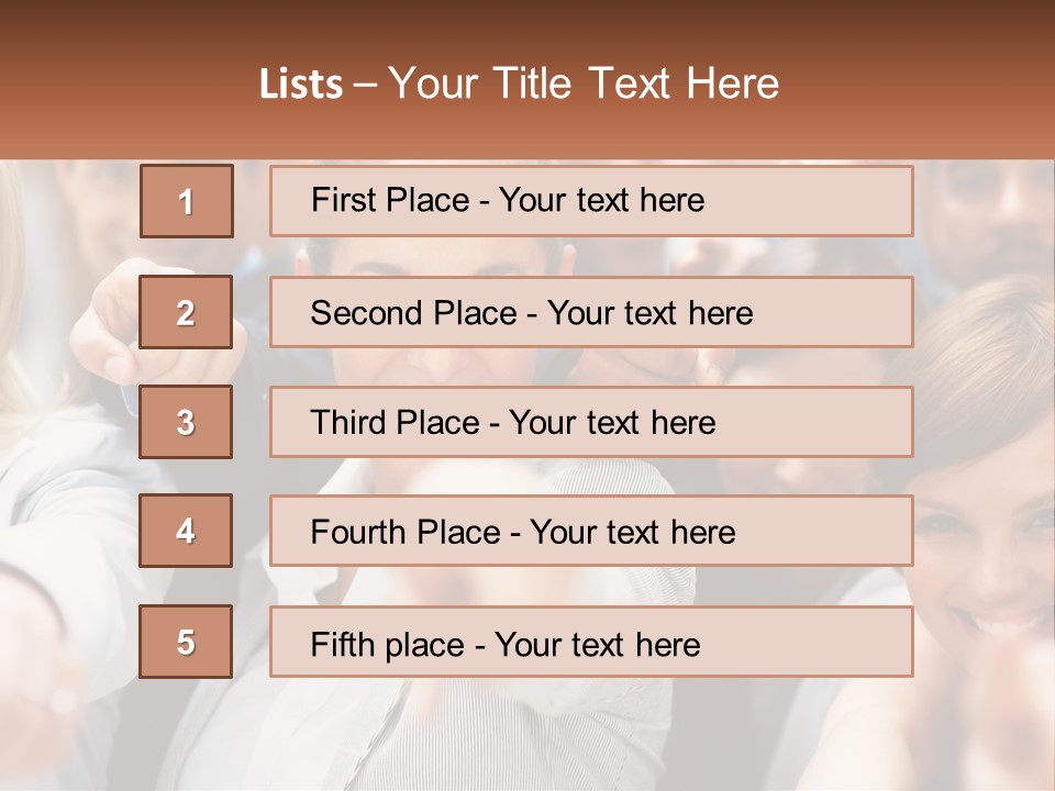 A Group Of People Pointing At The Camera PowerPoint Template