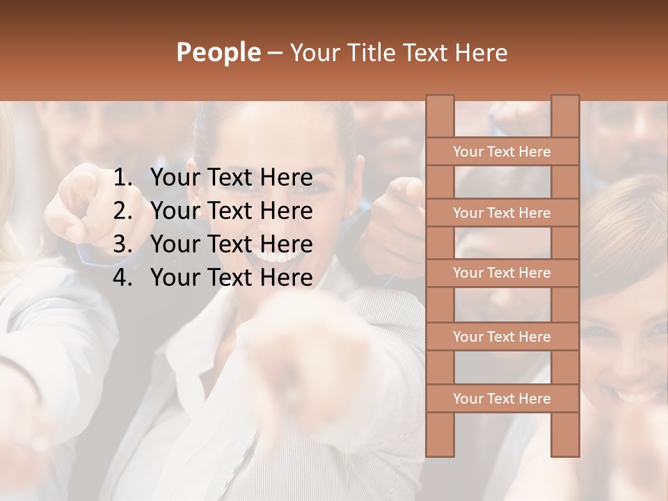 A Group Of People Pointing At The Camera PowerPoint Template