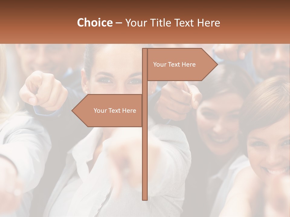 A Group Of People Pointing At The Camera PowerPoint Template