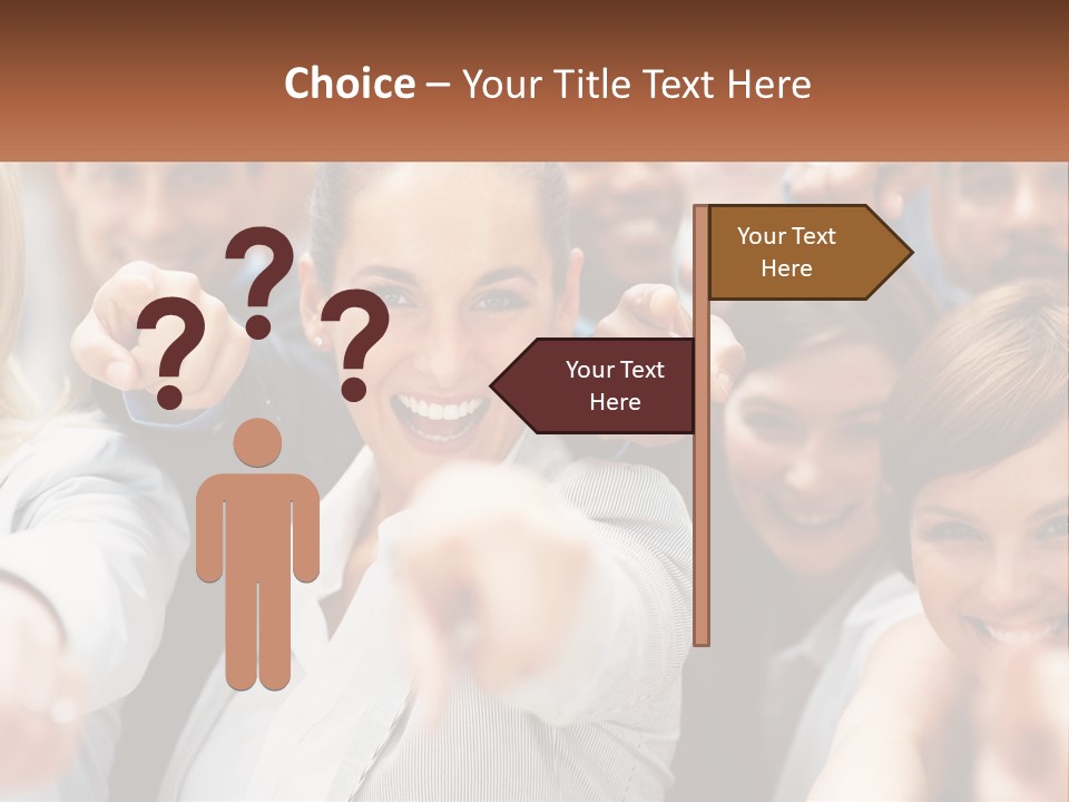 A Group Of People Pointing At The Camera PowerPoint Template
