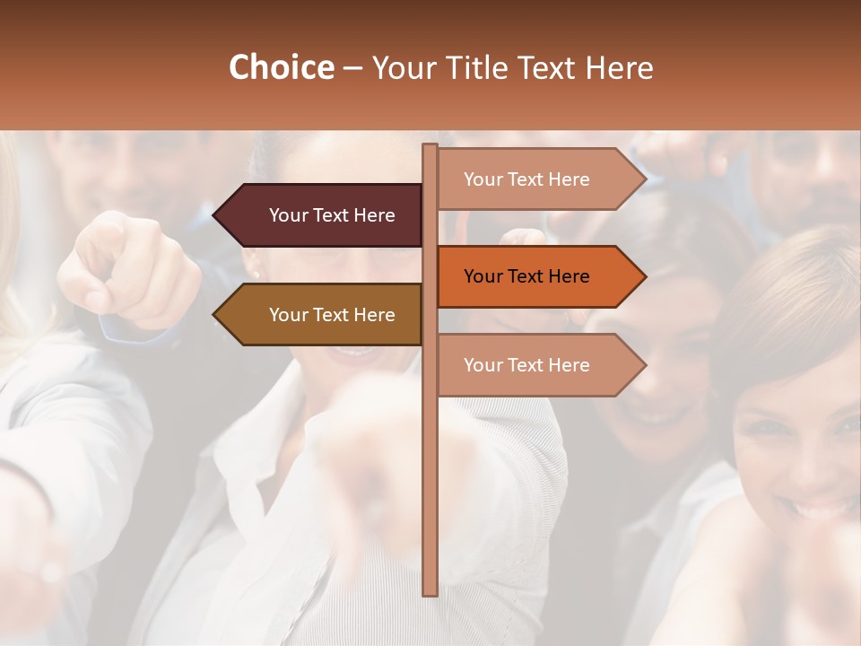 A Group Of People Pointing At The Camera PowerPoint Template