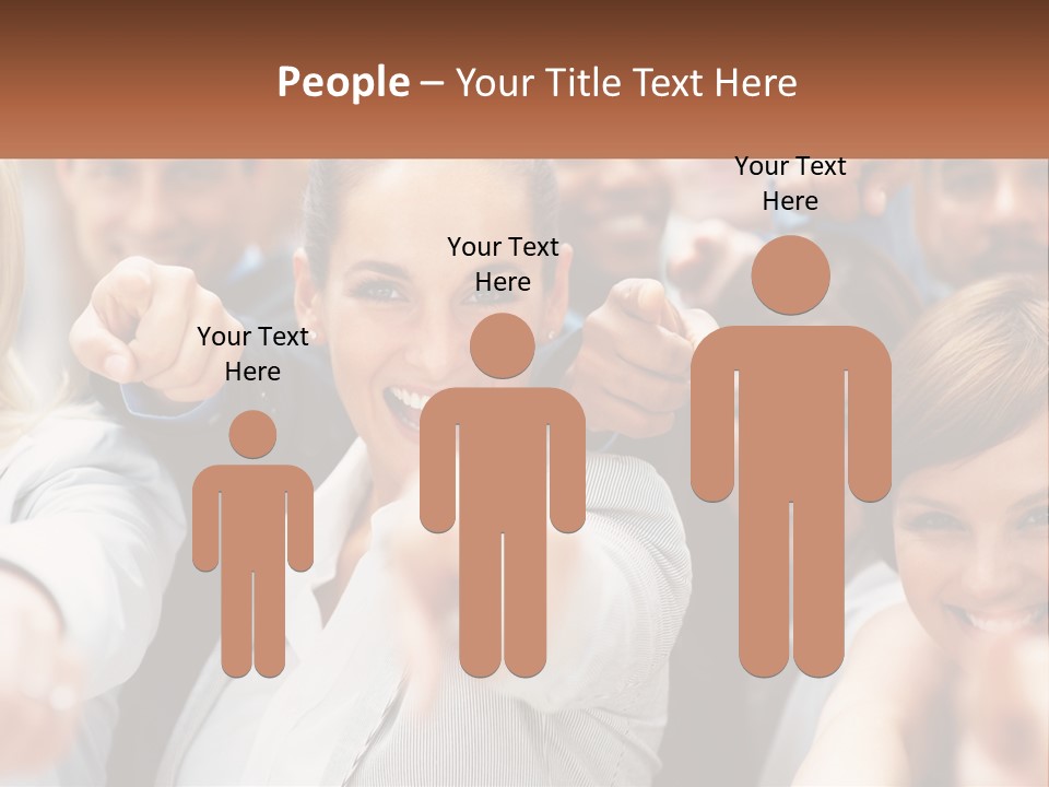 A Group Of People Pointing At The Camera PowerPoint Template