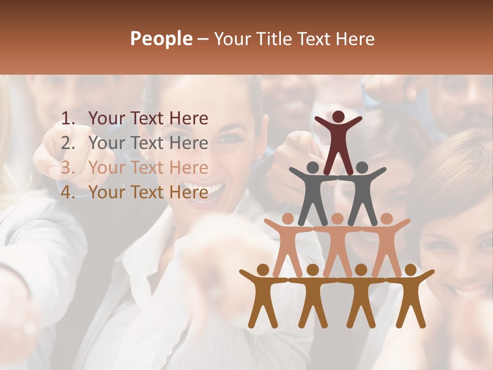 A Group Of People Pointing At The Camera PowerPoint Template