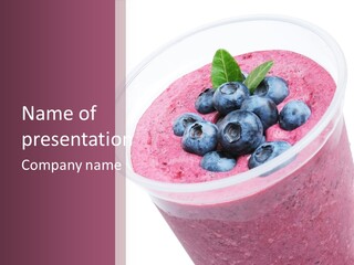 Smoothie Drink Blueberry PowerPoint Template