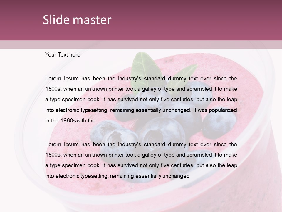 Smoothie Drink Blueberry PowerPoint Template