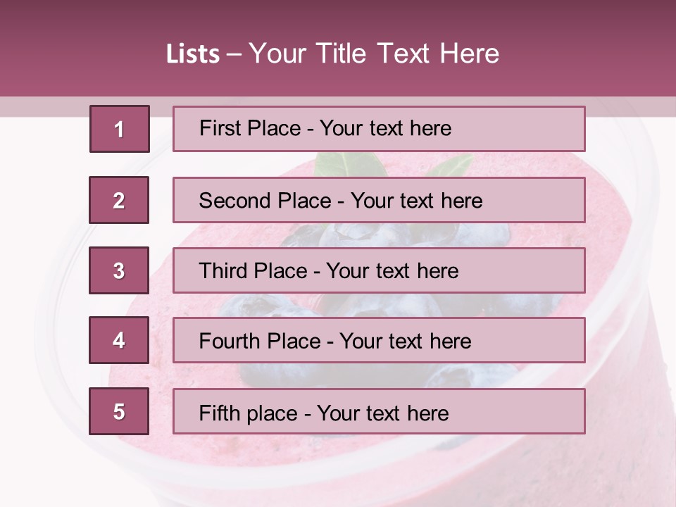 Smoothie Drink Blueberry PowerPoint Template