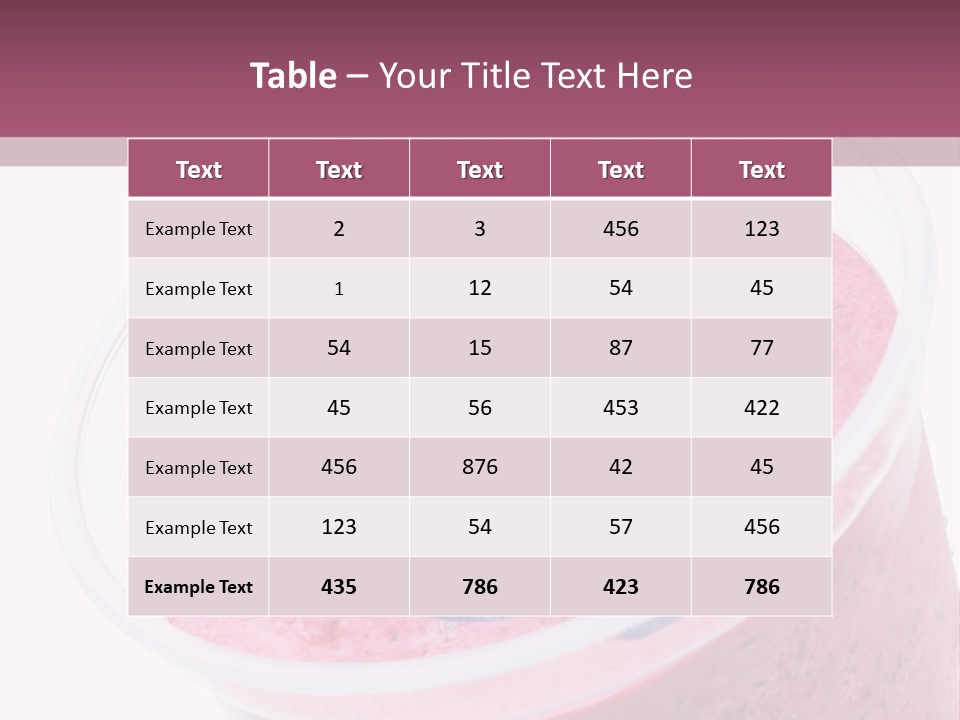 Smoothie Drink Blueberry PowerPoint Template