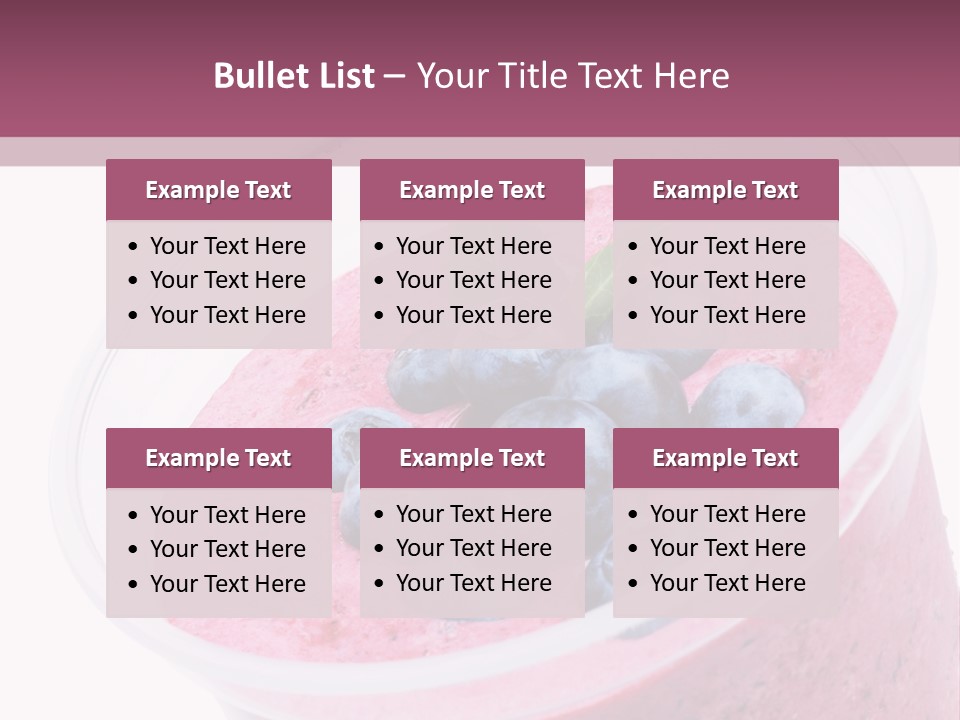 Smoothie Drink Blueberry PowerPoint Template