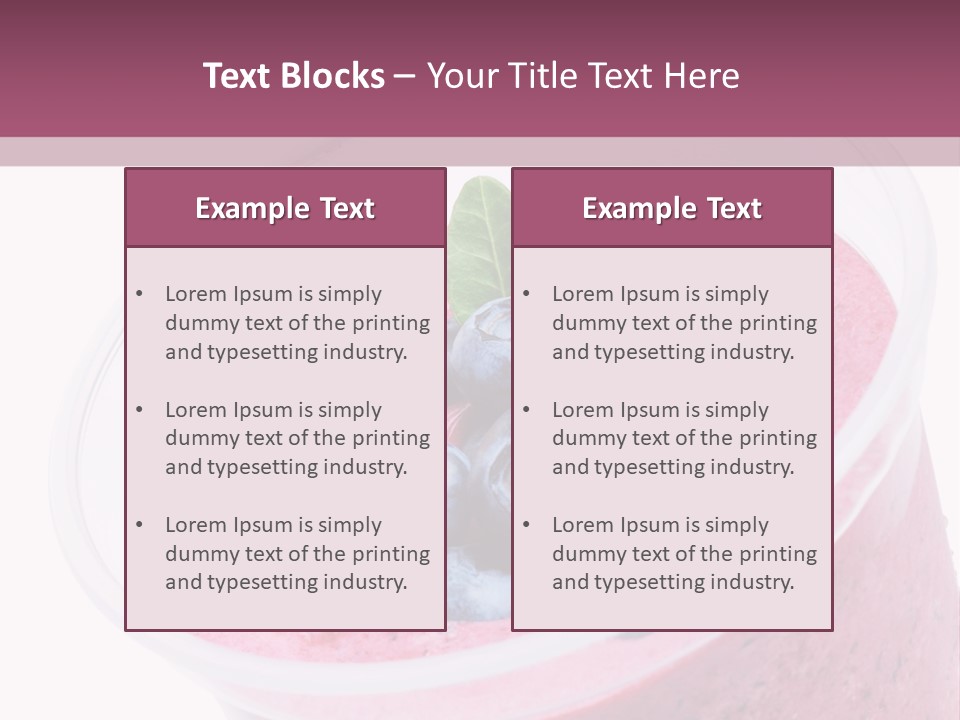 Smoothie Drink Blueberry PowerPoint Template