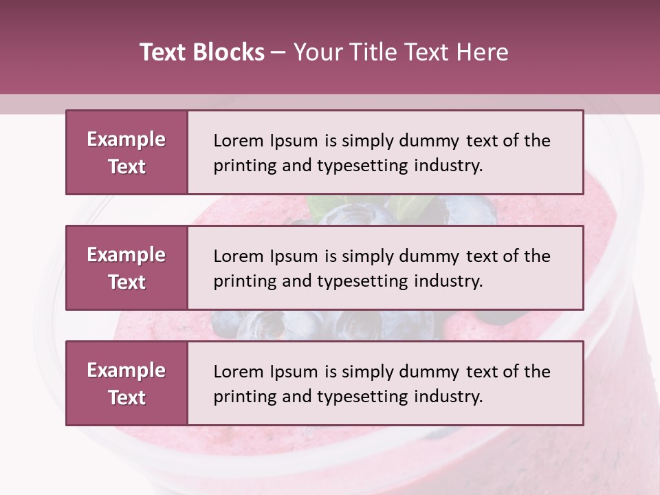 Smoothie Drink Blueberry PowerPoint Template