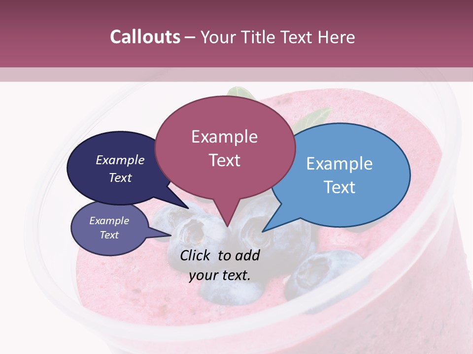 Smoothie Drink Blueberry PowerPoint Template