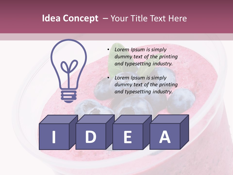 Smoothie Drink Blueberry PowerPoint Template
