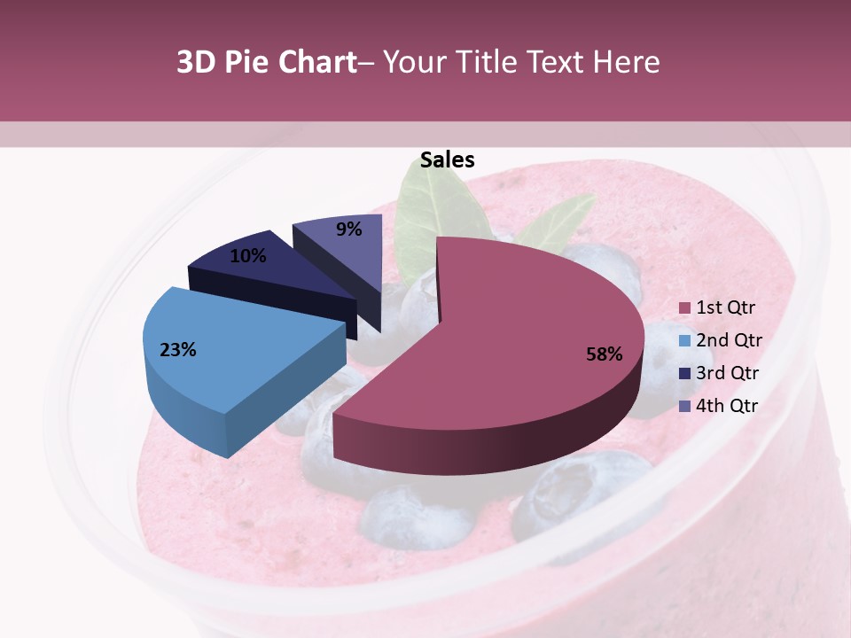 Smoothie Drink Blueberry PowerPoint Template