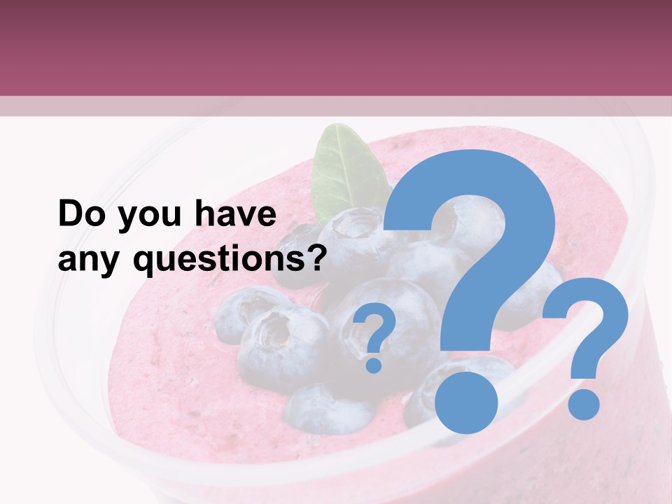 Smoothie Drink Blueberry PowerPoint Template