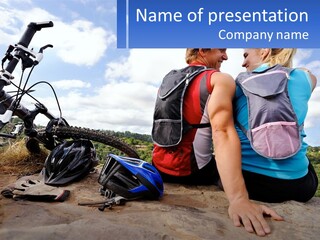 Healthy Sitting Bicycle PowerPoint Template