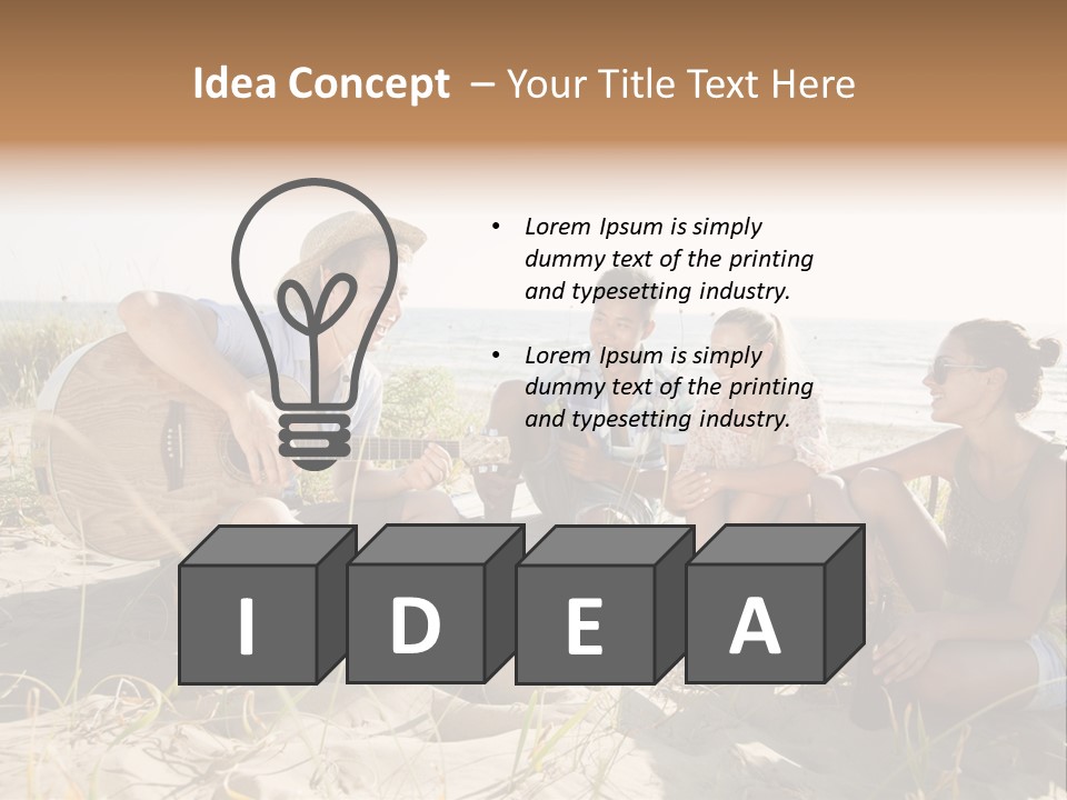 Single Coastal Sunset PowerPoint Template