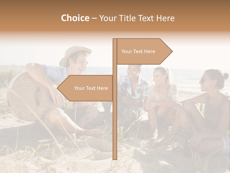 Single Coastal Sunset PowerPoint Template