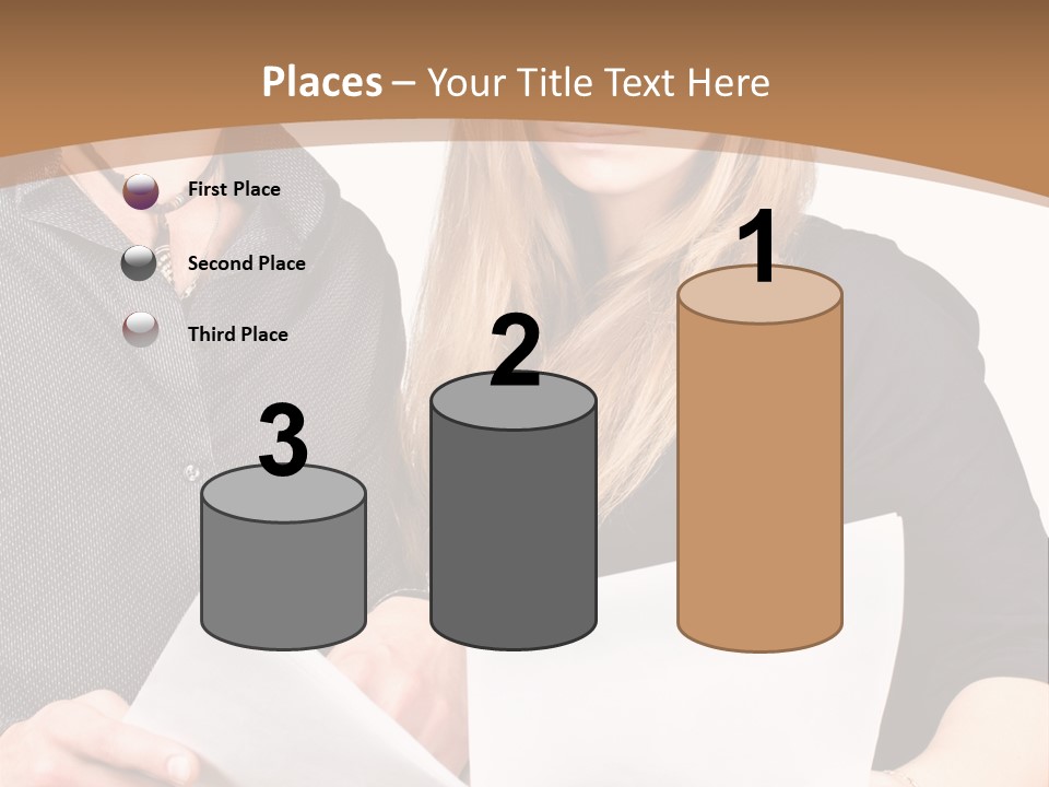 Standing Woman Sunrise PowerPoint Template