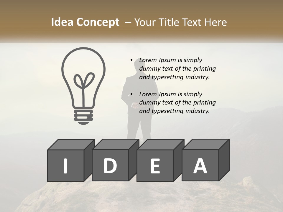 Sunset Sea Standing PowerPoint Template