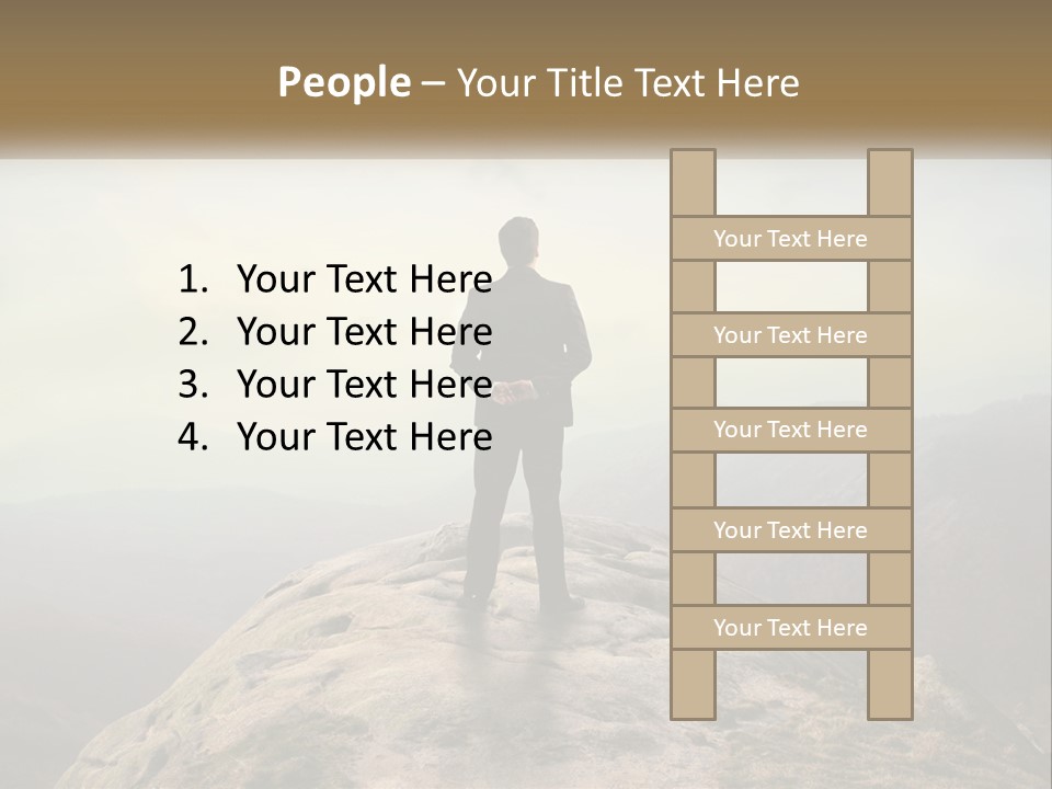 Sunset Sea Standing PowerPoint Template