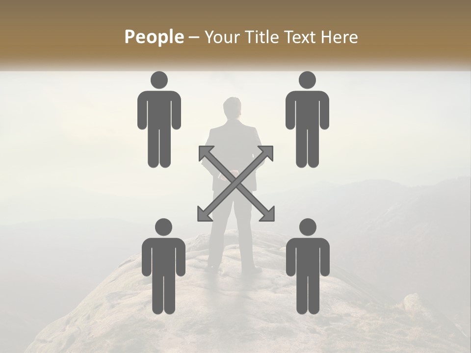 Sunset Sea Standing PowerPoint Template