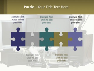 White Woman Ocean PowerPoint Template