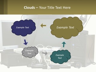 White Woman Ocean PowerPoint Template