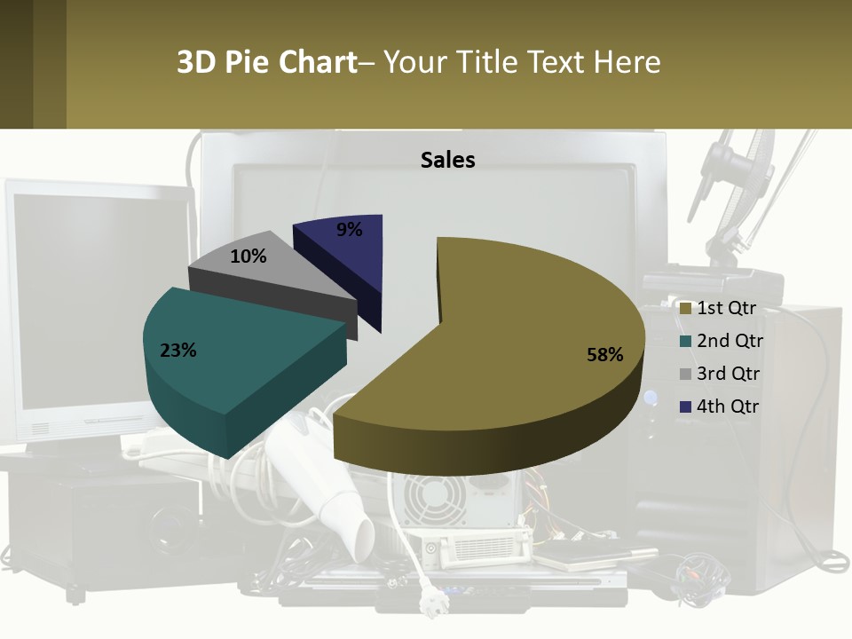 White Woman Ocean PowerPoint Template