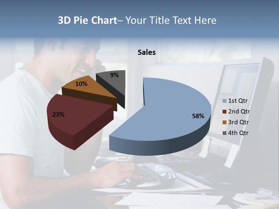 Woman Water Beach PowerPoint Template