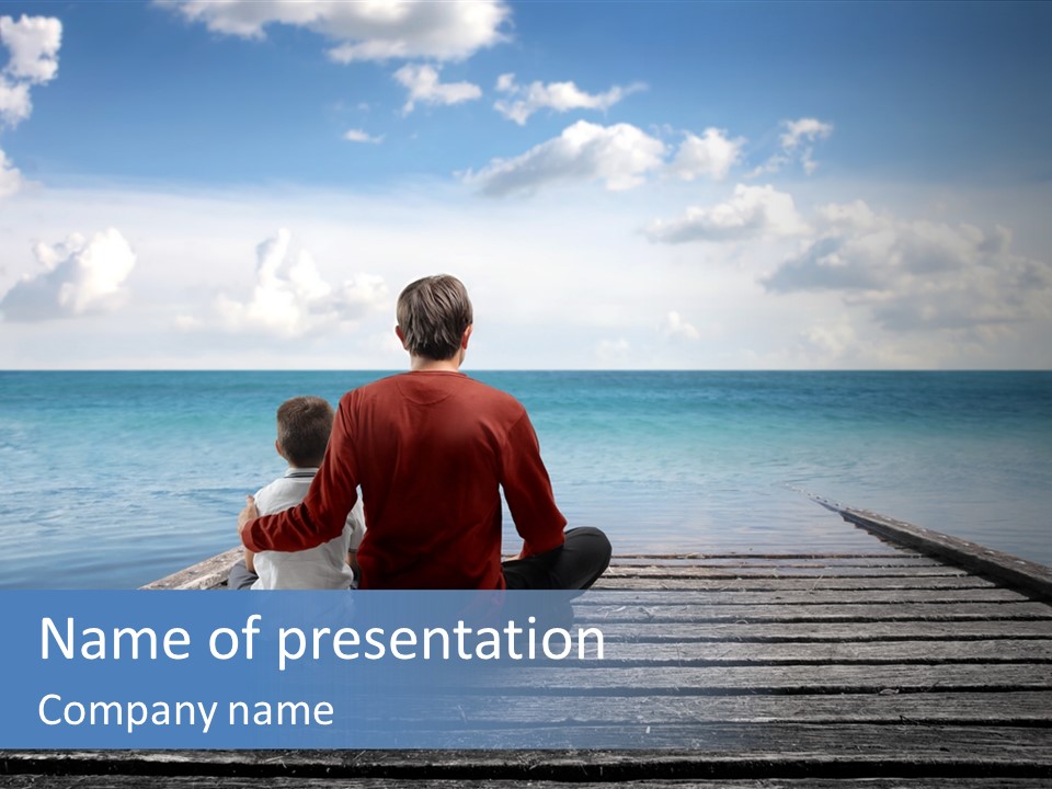 Sad Family Ocean PowerPoint Template