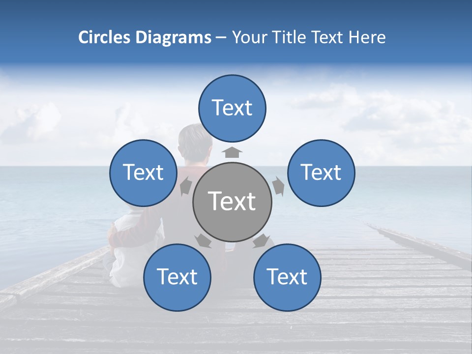 Sad Family Ocean PowerPoint Template