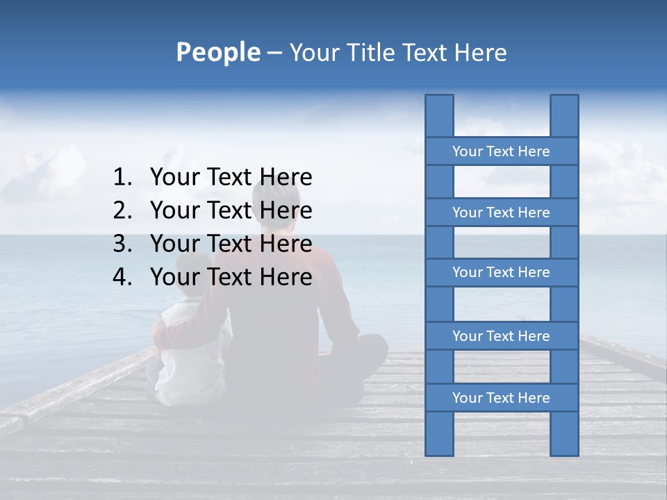 Sad Family Ocean PowerPoint Template