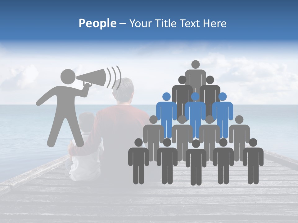 Sad Family Ocean PowerPoint Template