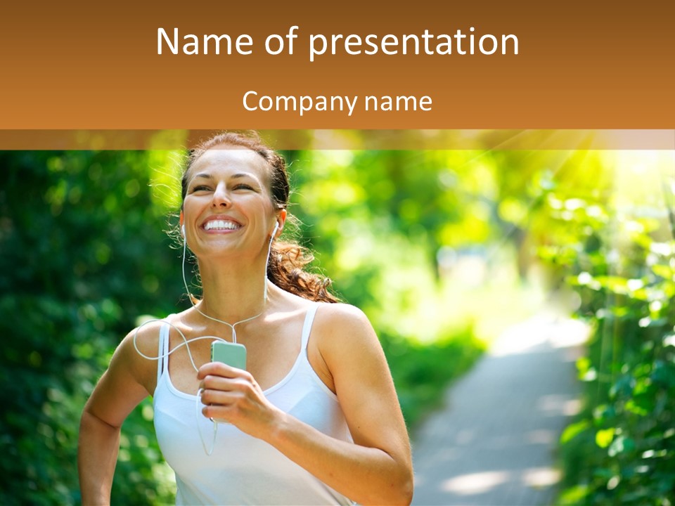 Standing Caucasian Woman PowerPoint Template