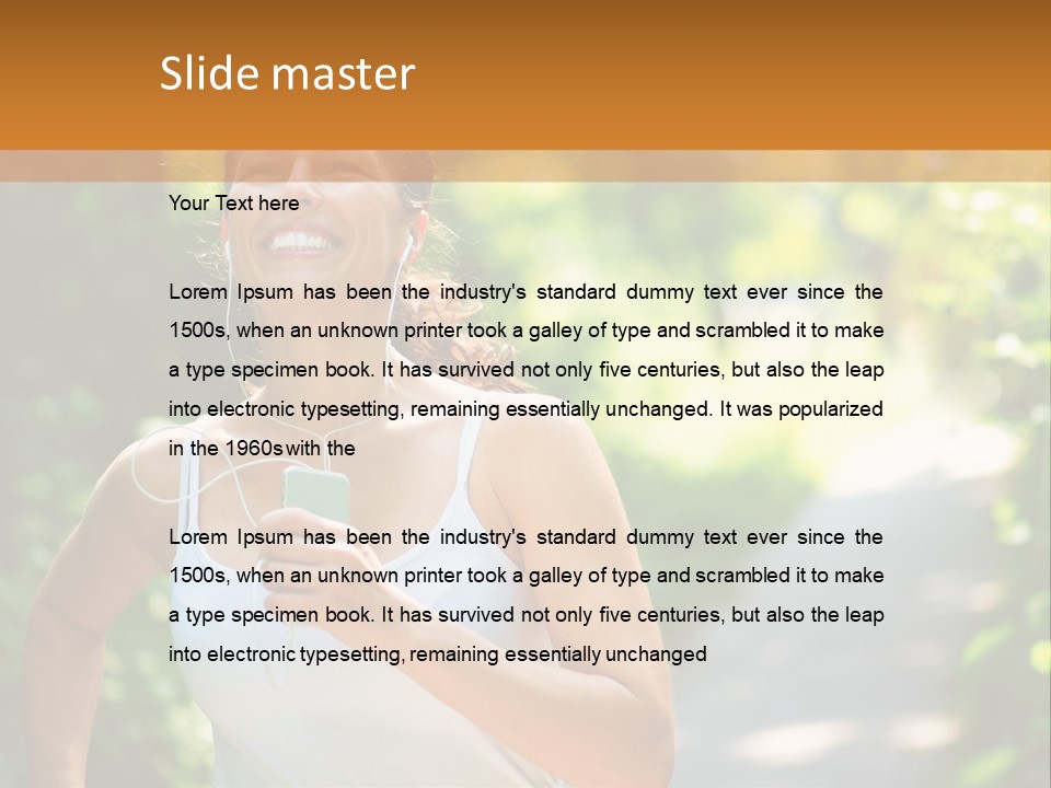 Standing Caucasian Woman PowerPoint Template