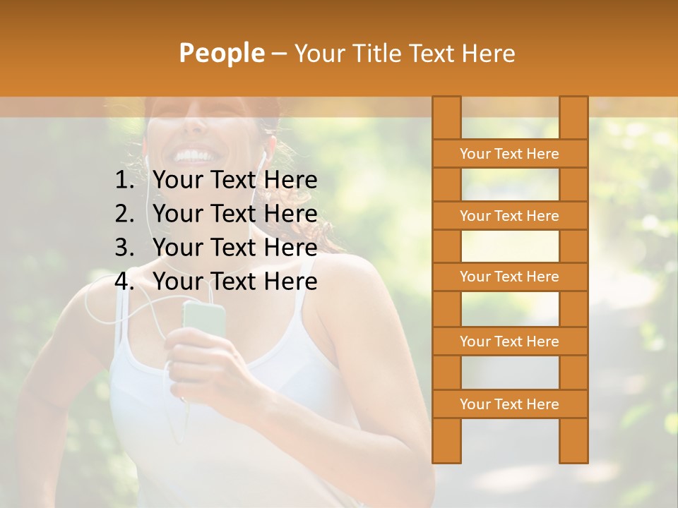 Standing Caucasian Woman PowerPoint Template