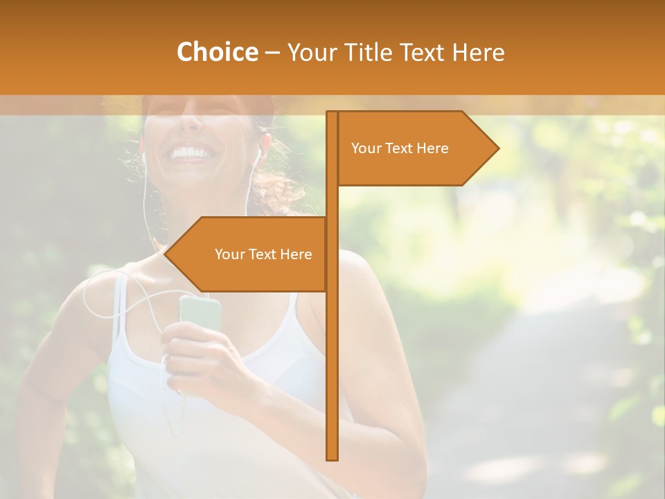 Standing Caucasian Woman PowerPoint Template
