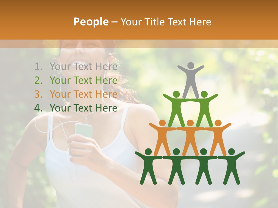 Standing Caucasian Woman PowerPoint Template