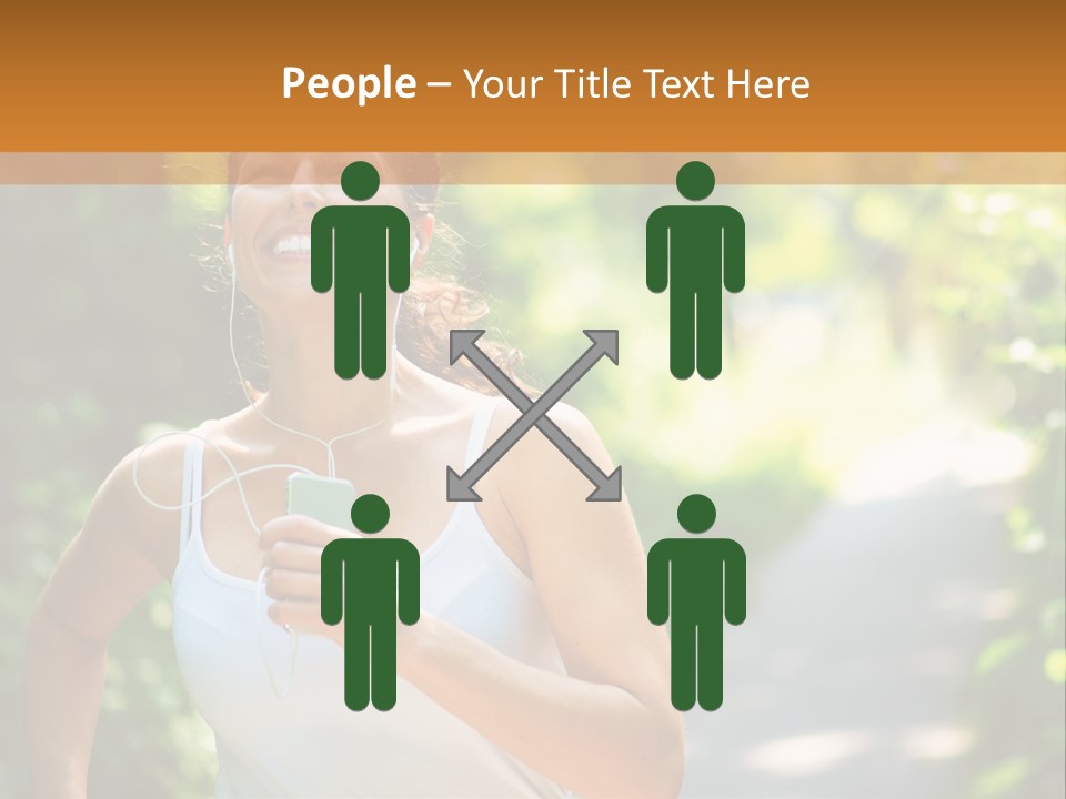 Standing Caucasian Woman PowerPoint Template