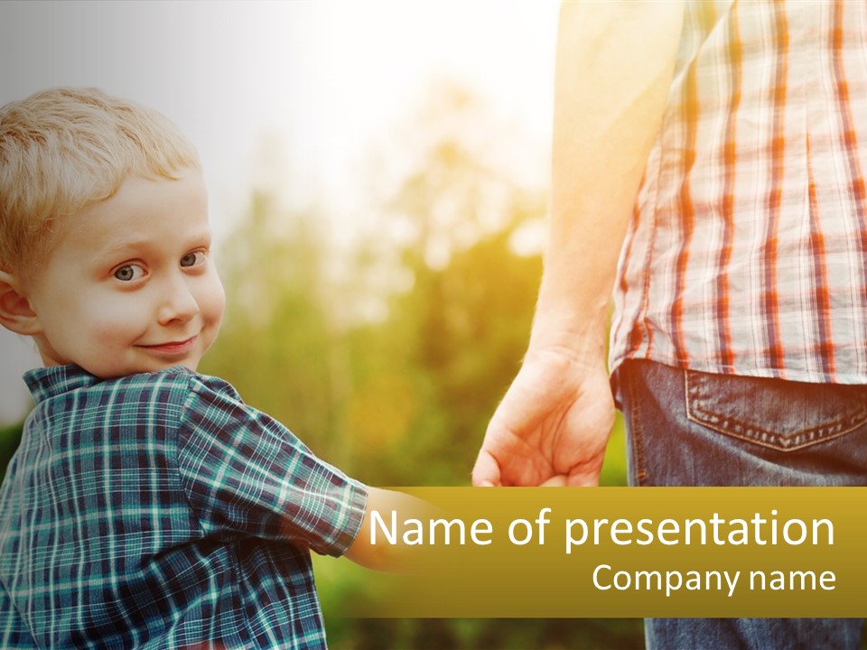 White Portrait Daughter PowerPoint Template